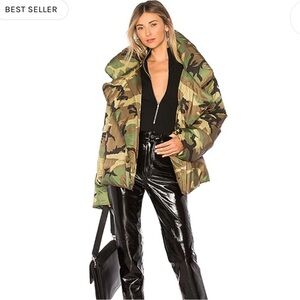 Norma Kamali Sleeping Bag Camo Coat XS/S $540 NWT